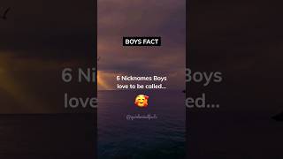 6 Nicknames Boys Love To Be Called... #shorts Wealth