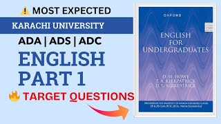 ADA / ADS / ADC English Part 1 | Most Expected Target Questions | Karachi University