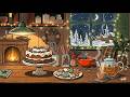 Cozy Winter Night Ambience ❄️ Fireplace Crackling, Falling Snow & Relaxing Christmas Music 🎄