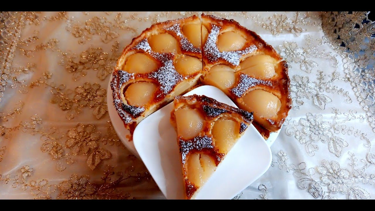 tarte amandine aux poires طارط بكريمة اللوز والاجاص كتجي معلكة ولذيذة😋 متندموشي عليها تستحق التجربة