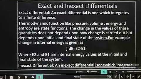 Exact and inexact differentials