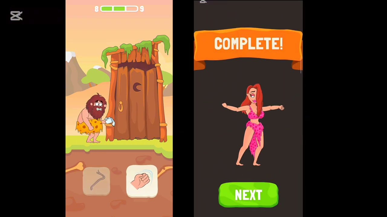 Comics Bob Hot Level Trending Game Walk through, Bob and his beautiful lady, paleolithic romance