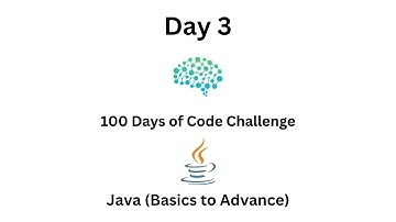 Day 3 of Mastering Java Programming: Your Journey from Scratch to Advanced in 100 Days of Code!