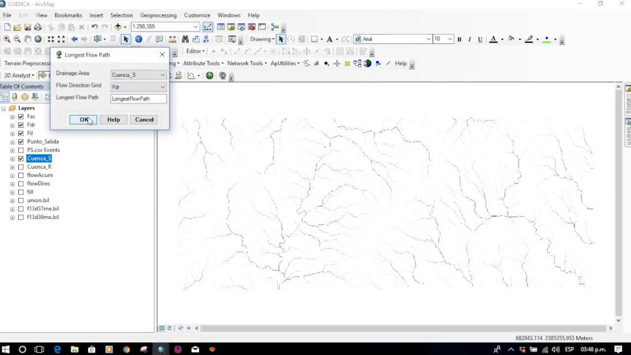 Generacion de Una Cuenca y el Perfil del Cauce Principal en ArcGIS