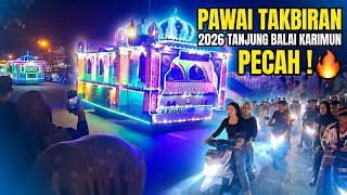 TAKBIRAN TANJUNG BALAI KARIMUN 2026 PALING MERIAH! Kereta Hias & Konvoi Motor Malam 1 Syawal 1447H