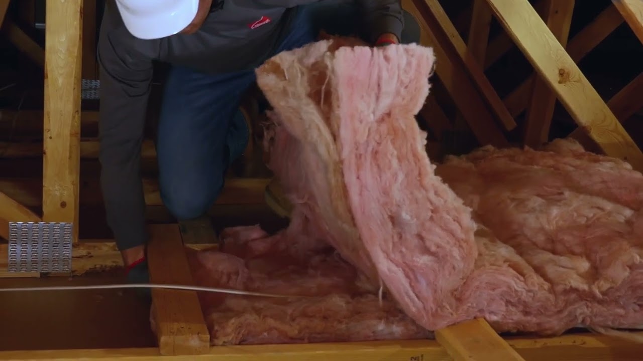 Attic Insulation Install ProPink® Loosefill Insulation vs. Batts