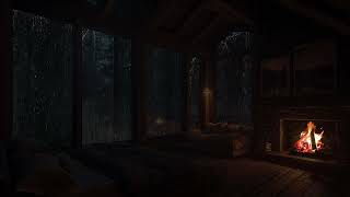 Fireplace and Rain Harmony 🌧️🔥 | Peaceful Home Ambience for Restful Sleep