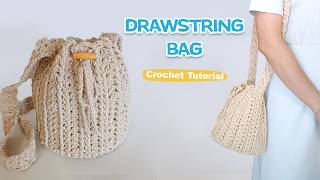 How to crochet a Drawstring Bag🧶Step-by-step tutorial for beginners