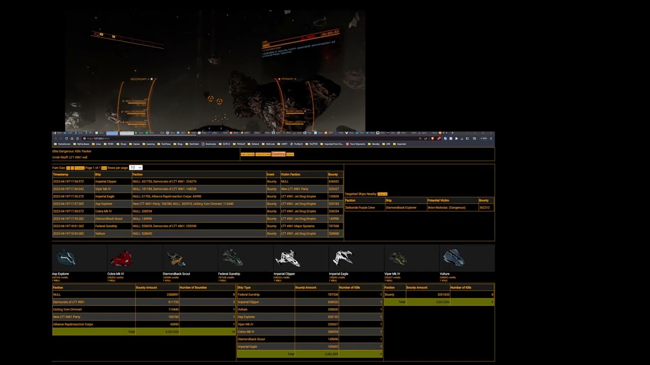 Elite Dangerous Bounty KillTracker (WIP Test)