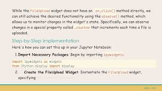 How to Define an Action on File Upload Using ipywidgets FileUpload Widget