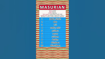 NUMBERS IN THE MASURIAN LANGUAGE