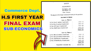 H.S 1st Year Economics Class 11 Final exam 2023 Question Paper