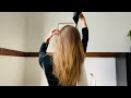 Blowdrying blonde hair + brushing hair care
