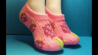 картинка: ТАПОЧКИ С ОРНАМЕНТОМ СПИЦАМИ#274