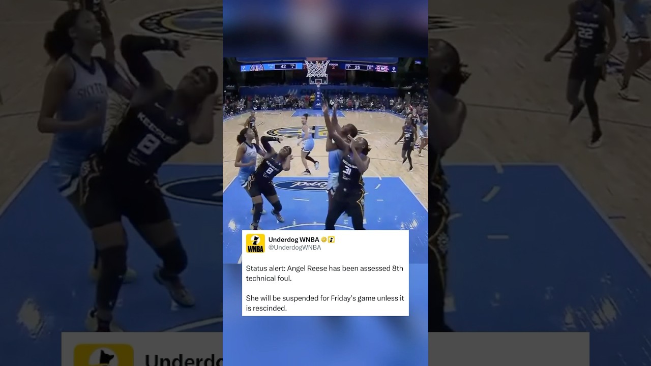 Angel Reese will be suspended for 1 game after receiving her 8th technical foul of the season 👀