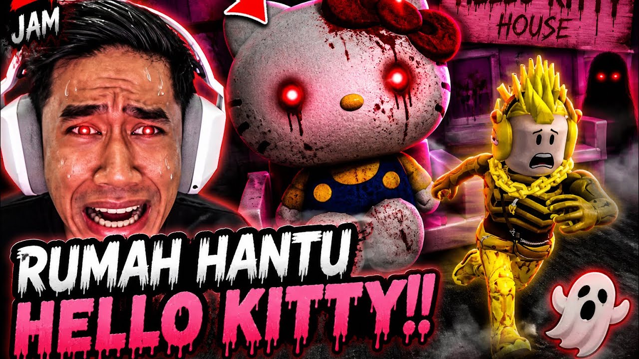 24 JAM MASUK RUMAH HANTU HELLO KITTY 😈