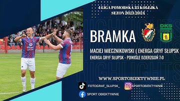 GOL I Maciej Miecznikowski (Energa Gryf Słupsk) na 2:0 w meczu z Powiślem Dzierzgoń 7:0 /sezon 23/24