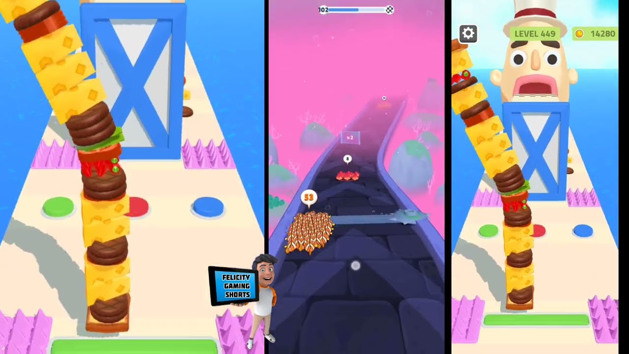 sandwich runner vs fish run 3D count master gameplay update level -453 