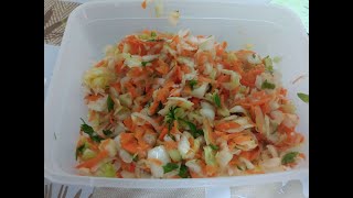 סלט כרוב גזר קולורבי ועשבי תיבול-Kohlrabi cabbage salad and herbs