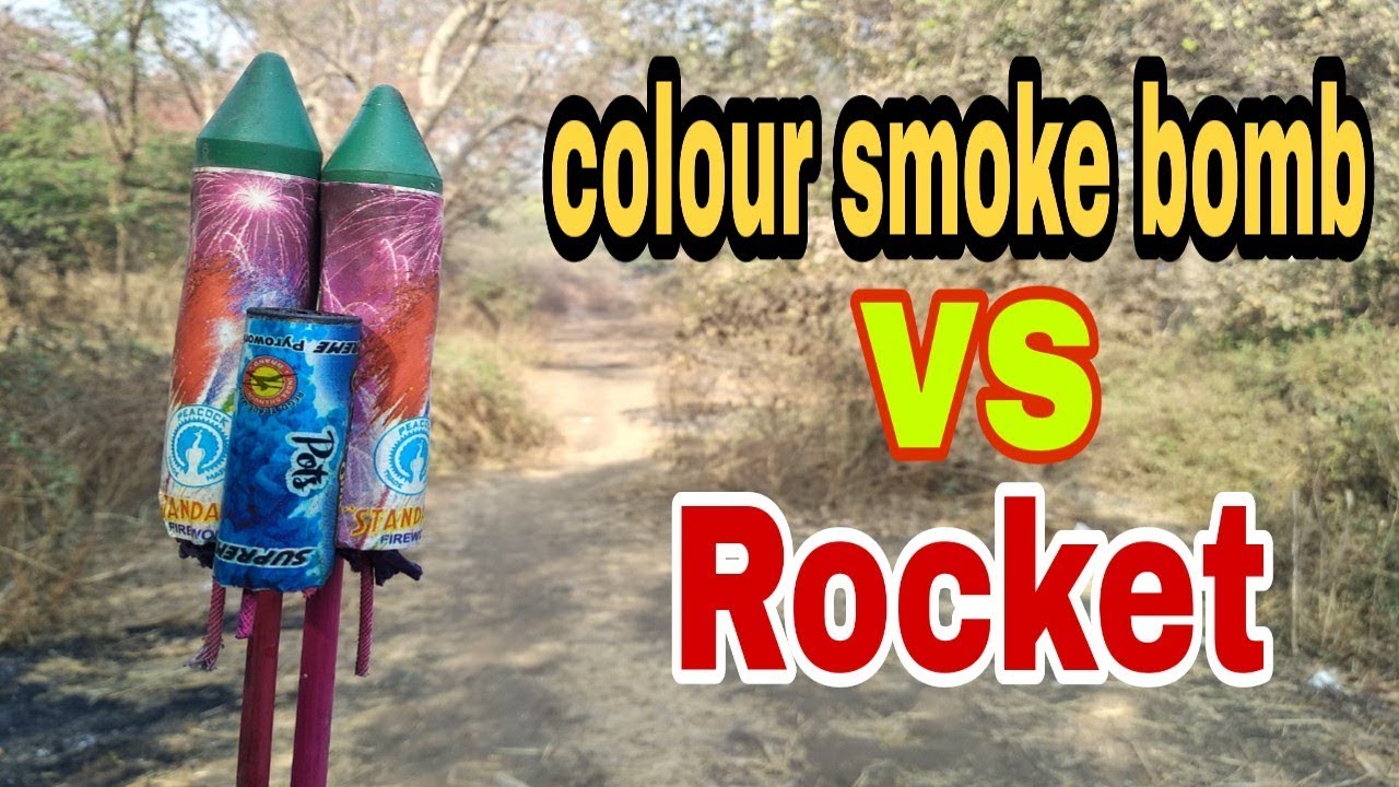 Colour smoke bomb vs rocket |rocket vs colours smoke bomb experiment ...
