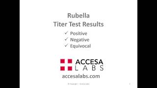 Rubella Titer Test Results Overview