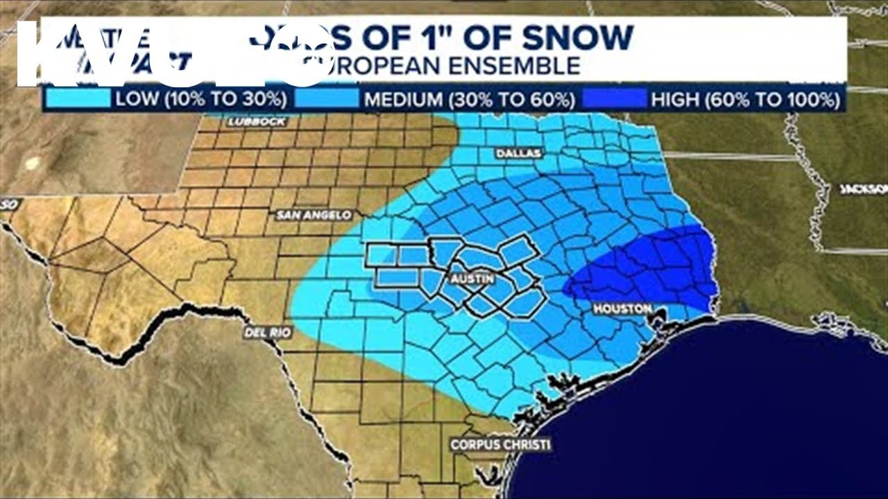 Snow chances for Austin-area grow as Arctic blast moves towards Texas ...