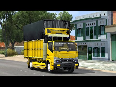MOD BUSSID TRUCK CANTER || SHARE LIVERY POLOS KUNING TRUCK CANTER ONE TIME BAY ALIF || TRUK OLENG