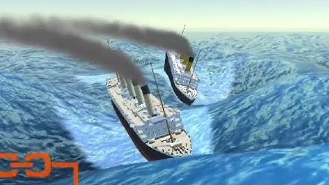 Titanic & Olympic VS Big Waves - Ship Mooring 3D