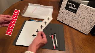 Double Sided Magnetic White Board with dry erase markers magnets and stickers