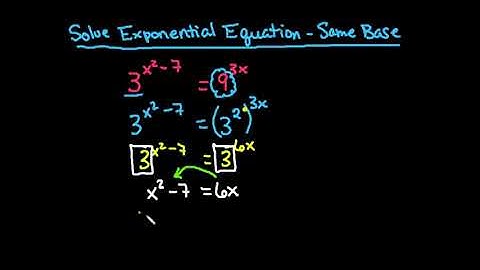 Solve Exponential Equation Same Base Results in Quadratic