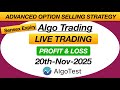 Algotest Option Selling strategy | Sensex Expiry Full Day P&amp;L Report #algotest