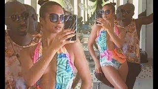 Alesha Dixon poses with her beau Azuka Ononye in Dubai
