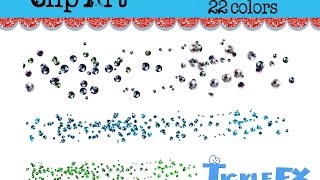 22 Drops of water Vectors in 22 colors Clip Art Digital Scrapbooking Collage Border
