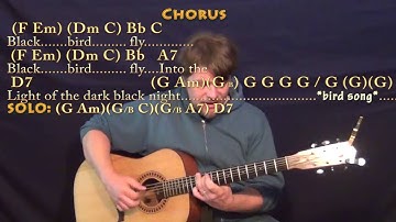 Blackbird (The Beatles) Fingerstyle Guitar Cover Lesson with Chords/Lyrics - Munson