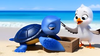 A Baby Turtle & Bird Team Up to Save a Stranded Fish!#hope  🐢🐦