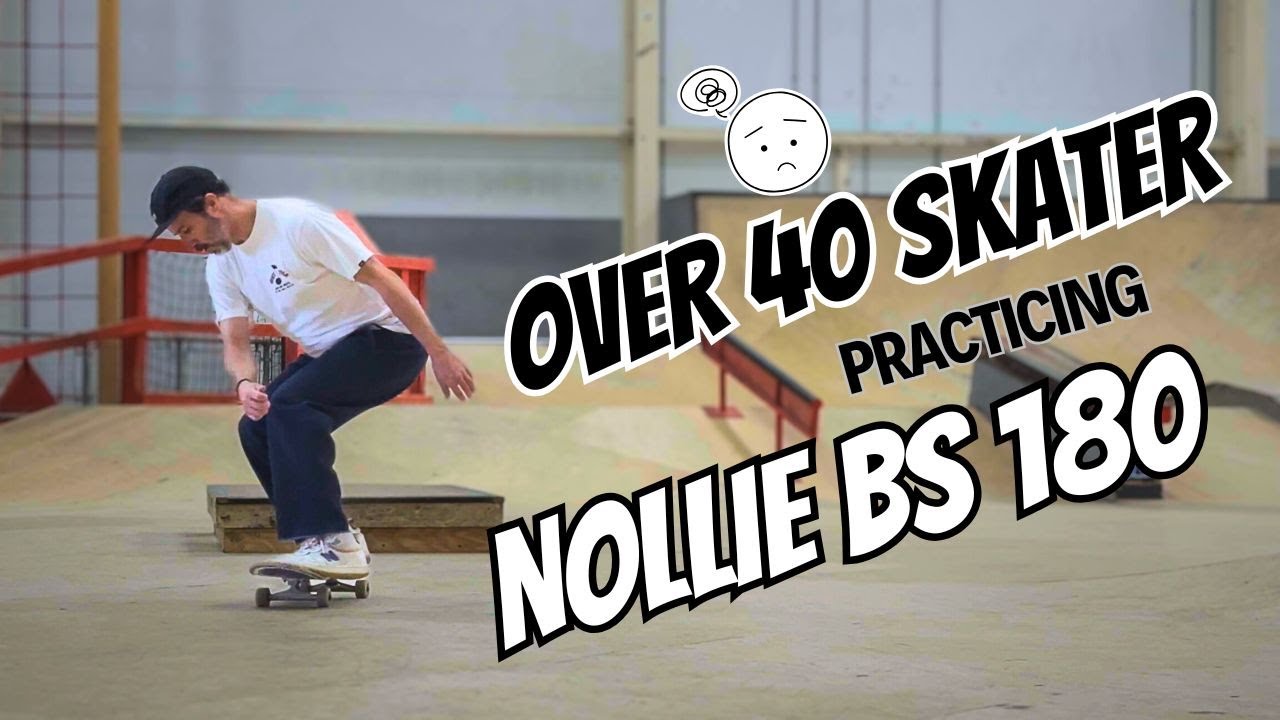 Over 40 skater Practicing Nollie Backside 180 - YouTube