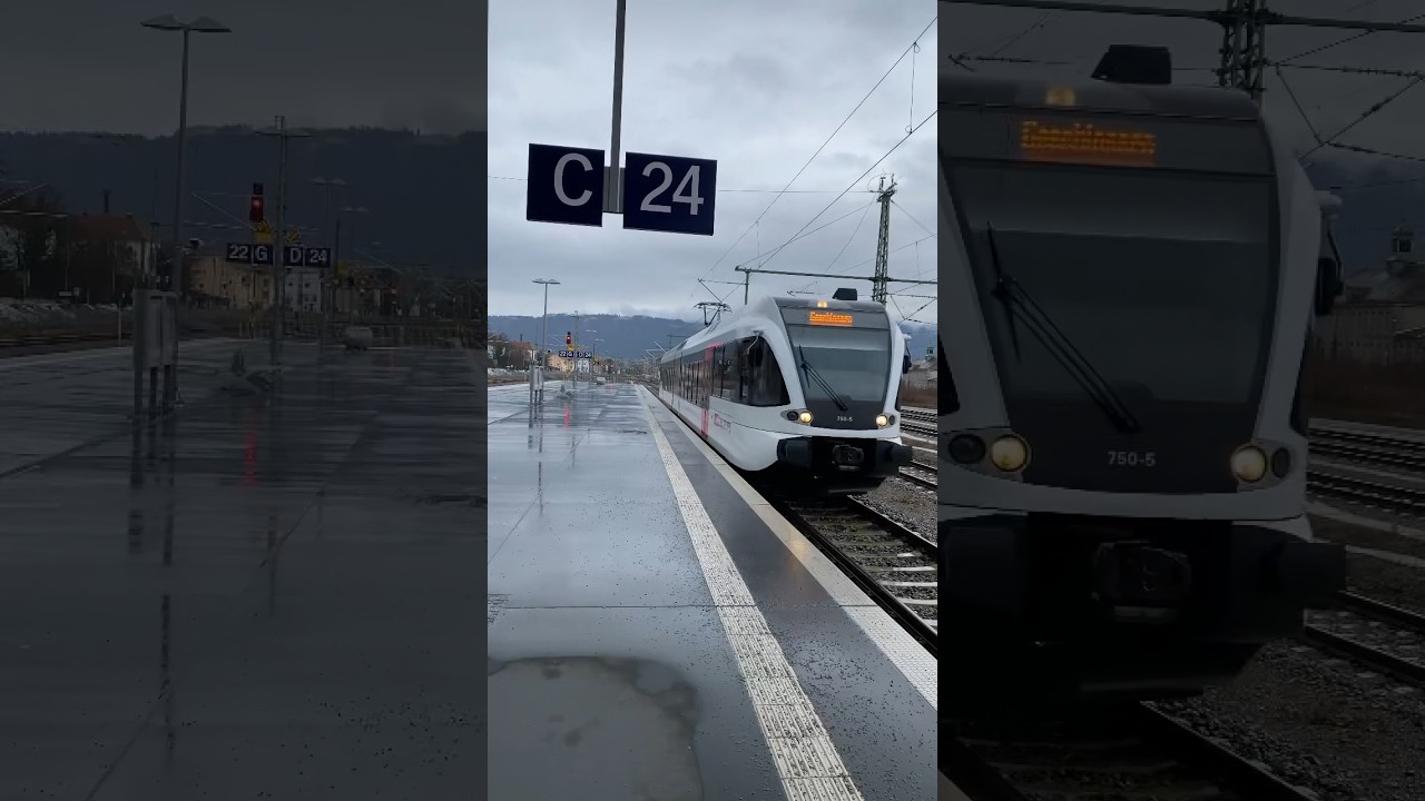 Ein SBB Stadler GTW fährt als REX7 von Romanshorn in Lindau-Reutin ein