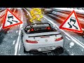 ЗИМОЙ НА КАБРИОЛЕТЕ НА ЛЕТНЕЙ РЕЗИНЕ В ГОЛОЛЁД! MERCEDES AMG GT РОДСТЕР! (CITY CAR DRIVING С РУЛЁМ)