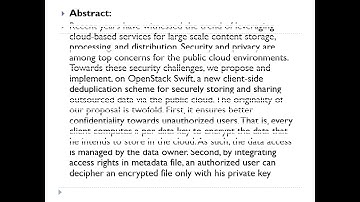 A Secure Client Side Deduplication Scheme in Cloud Storage Environments.wmvProcessing