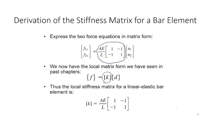 3 1 Derivation of the Stiffness Matrix of Bar Element and Example