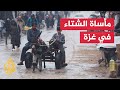 منخفض جوي يفاقم معاناة النازحين وغرق مئات الخيام في قطاع غزة 