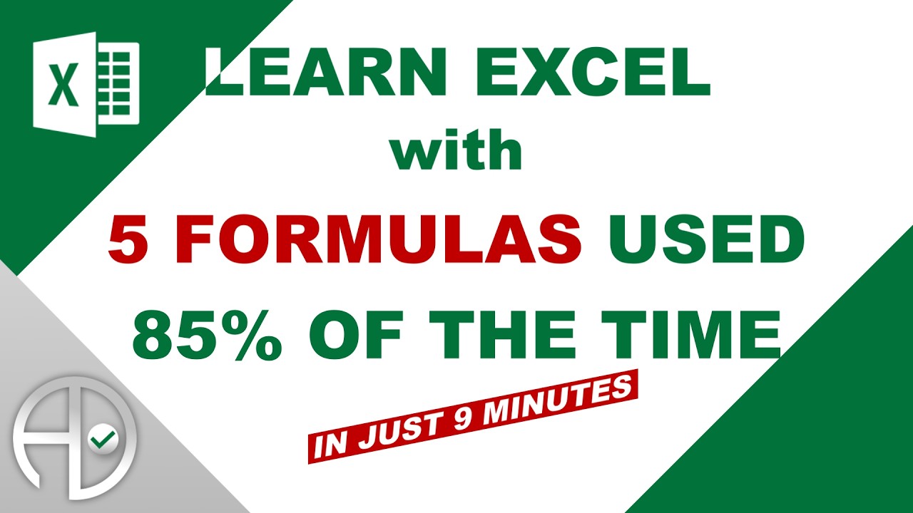 Excel for Beginners: Top 5 Formulas You Must Know (with Examples) - YouTube