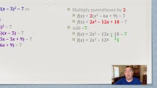 Converting Quadratic Equations from Vertex to Standard Form
