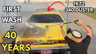 SATISFYING first wash in 40 YEARS! ABANDONED Plymouth 340 Duster