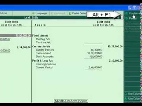 Tally Balance Sheet How To - YouTube