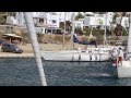 Anchoring in Tourlos Marina, Mykonos with 27 knots meltemi