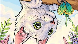 [Healing] Cute Upside-Down Cat Coloring Game with Galaxy screenshot 2