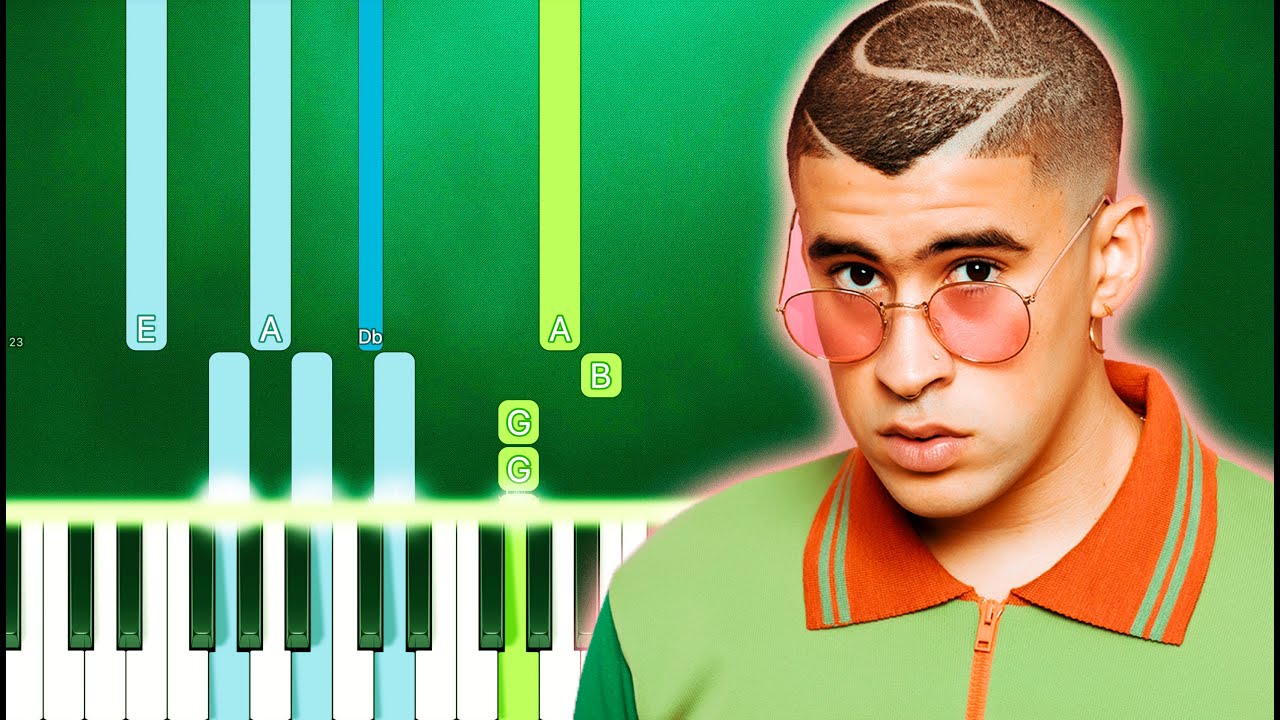 Bad Bunny - Si Veo a Tu Mama (Piano Tutorial Easy)