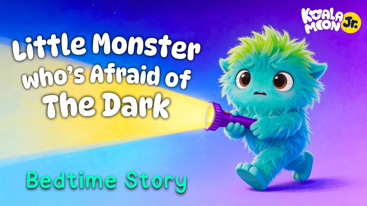 The Little Monster Who's Afraid of The Dark 🔦 Bedtime Stories for Toddlers 🌙 💤 with Baby Sleep Music