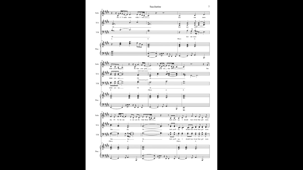 Saccharine by Atta Boy (arr. by James W. Knox